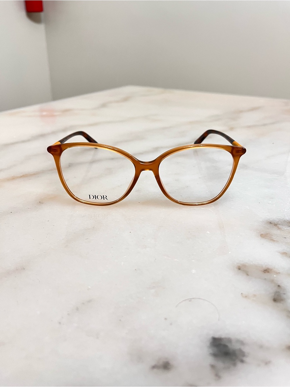 Dior Women's Amber Brown Cat-Eye Glasses